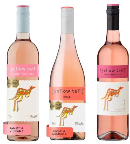 Yellowtail Rose Wine | 3 Pack | Rose | Pink Moscato | Jammy Rose Roo