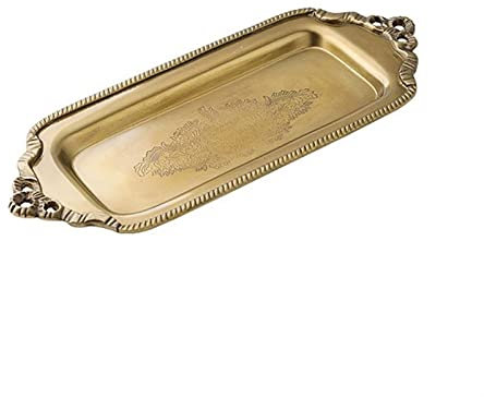 XXAD553TY Plateau de Service Petit Plateau Vintage européen en cuivre, Plateau décoratif, présentoir de Bijoux de qualité supérieure, Plateau à Dessert Plateau Repas