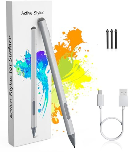 Microsoft Surface Pen - Surface Stylus für Surface Pro 11/10/9/X/8/7/6/5/4/3, Surface Go 4/3/2/1, Surface Laptop/Studio/Book 4/3/2/1 Stylus Stift mit Palm Rejection, 4096 Druckstufe, USB C Aufladung