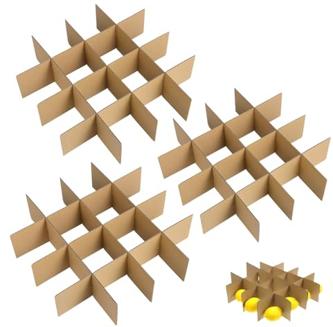 NUOBESTY Lot de 18 cloisons de séparation en verre pour cartons d'expédition, boîtes d'emballage, cartons de déménagement, vaisselle, séparateur de cellulose, papier kaki