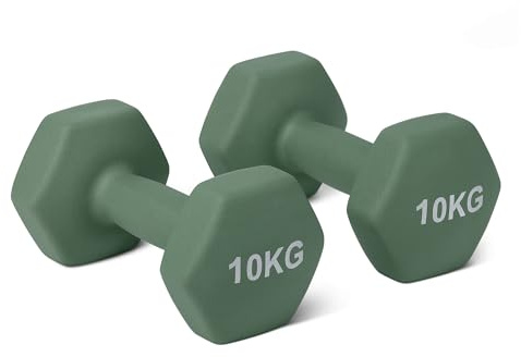 Amazon Basics Neoprene Dumbbell Weights Set, Pair of 10 kg