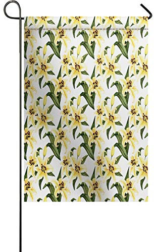 Jardín Bandera Flower De Lirio Elegantes Para El Día De Pascua En Estilo Acuarela Bandera De Pared Divertido Banderas Decorativas, Para Fiesta, Exterior, 30x45cm