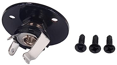 COOPHYA Gitarren Klinkenbuchse 1/4 Zoll 6,35mm Mit Schrauben Gitarrenausgangsbuchse Aus Eisen Und Kupfer Runde Buchsenplatte Für E-gitarre Und Bass Ersatz Für Akustische Und Elektrische Instrumente