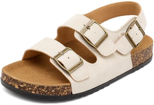 zaxunai Mules Femme Sandales,Homme Antidérapantes Sabots Été Plates En Liège Sandales,Mode Réglables Boucles Plateforme Chaussons Pantoufles de plage