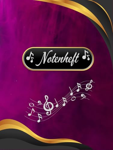 Notenbuch Schlagzeug DIN A4 Notenheft Schlaginstrumente Musikunterricht Trommeln Notenlinienheft Große Lineatur Glockenspiel Maracas Glocken Triangel ... Xylophon Rasseln Musiker Gongs B13B