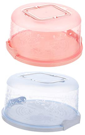 Alipis 2 Piezas Caja De Pastel Portátil Manejar Rosa Bandejas Para Servir Comida Paleta Recipiente Para Pasteles Titular De La Torta Blue Páginas