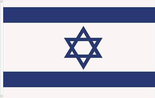 BANDERA DE ISRAEL (דגל ישראל‎, Degel Yisra'el) CALIDAD RASO PREMIUM. TAMAÑO GRANDE 150X90 CM.