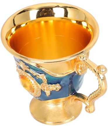 LOPUNER Copa Licor Metal Pequeña Europeo Antirotura Vaso Resistente para Bebidas Frías y Calientes Diseño Vintage para Hogar y Fiestas