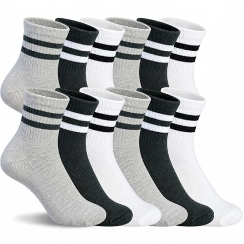 PS PROUTHS 6 Pares Calcetines Deporte Algodón Hombre Mujer | Transpirables Running Gym Fitness | Calcetines Deportivos Cómodos (FR/ES, Números, 35, 40, Regular, Regular, Surtido)