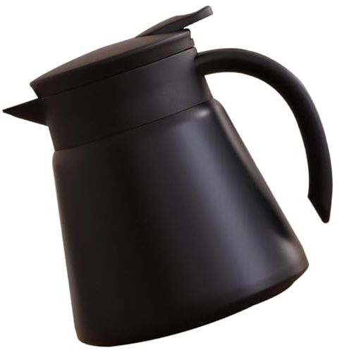 Yogtech 304 Stainless Steel Insulated Coffee Pot - 680ml Double Wall Vacuum Bottle - Leak-Proof Small Tea Kettle for Home, Office, Travel - High Capacity Thermal Carafe (Black)