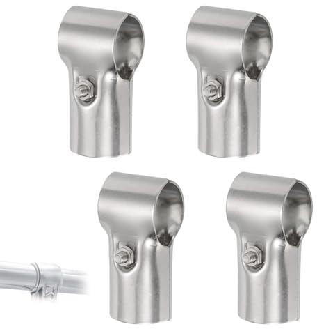 JOYOLA 4 Pezzi Connettori a T da 25 mm, T Tubatura Morsetto Connettore, Strutturale Tubatura Connettore Catena Collegamento Recinzione Morsetto Acciaio Inox per Rete Metallica e Ringhiere