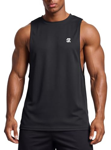 Men’s Gym Stringer Vest Sleeveless Workout Tank Top Quick Dry Muscle Training Shirt Bodybuilding Running Fitness
