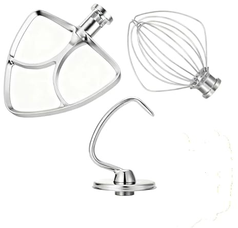 Impastatrice planetaria con testa inclinabile, frusta a 6 fili, frusta piatta, gancio for impastare, compatibile con lavastoviglie KitchenAid da 4,5-5 litri, adatta for KSM45, KSM150