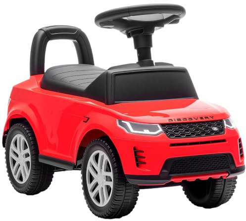 AIYAPLAY Coche Correpasillos con Licencia de Land Rover 65,5x28x42 cm Rojo | Correpasillos para Niños de 18-36 Meses, Almacenaje, Volante, Bocina, Sonidos de Motor