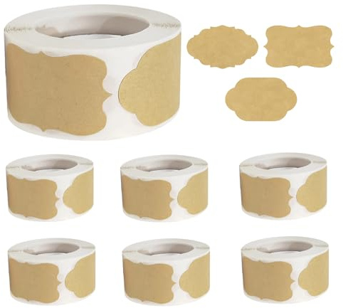 Beschriftbare Aufkleber | Beschriftbares Haftpapier | Namensschilder-Etiketten Rolle,Für Tüten, Geschenkboxen, Grußkarten, Basteln, Wand, Haushaltsbuch, Vorratsgläser,
