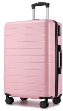 Shavont Reisekoffer Mittelgroß 66cm Leichte ABS Hartschalenkoffer L Rosa | Leichte Aufgabegepäck für 23 kg Gepäck, 360° Leise Doppelrollen, Robuste Trolley Perfekt für Urlaubsreisen und Paare