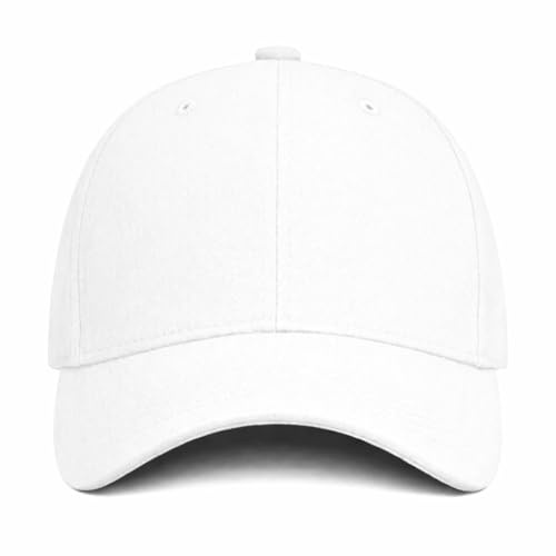MFAZ Morefaz Ltd Classic Kids Cotton 6-Panel Baseball Cap with Adjustable Strap for Boy and Girl – Comfortable Everyday Hat (White)