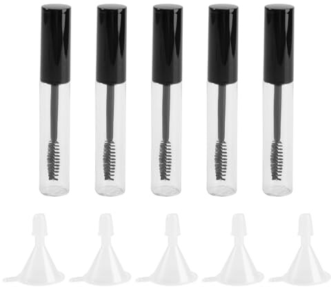 Frcolor 5pcs wiederverwendbar 10ml Set leer Wimpern Tube Mascara Container mit Wimpern Zauberstab Trichtern und Transfer Pipetten für Rizinusöl