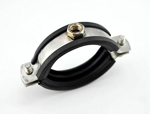 B Teurobrecher - Edelstahl-Rohrschelle V4A 67-71 mm, 2-teilig mit 2 Verschlussschrauben, mit Gummieinlage