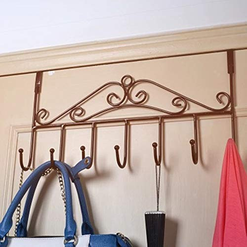 Weiqiao® Türhaken zum Aufhängen, Eisen, Handtuchhalter, Wand-Werkzeug, Zimmer-Dekoration, Vintage, für Mantel, Tasche, Schlüssel, Hut, braun