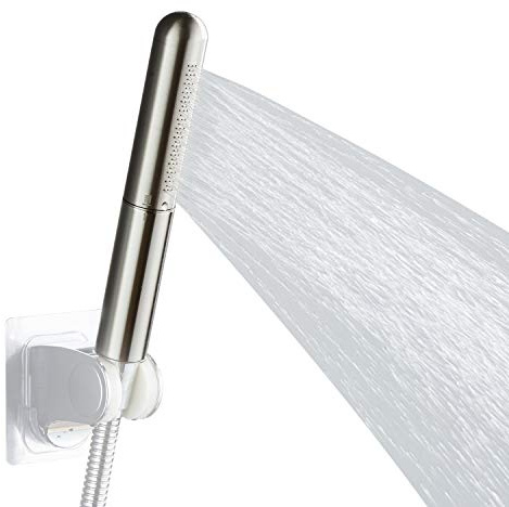 Pommeau de douche rond en cuivre massif de salle de bain pressurisé haute pression baguette de douche pulvérisateur finition nickel brossé