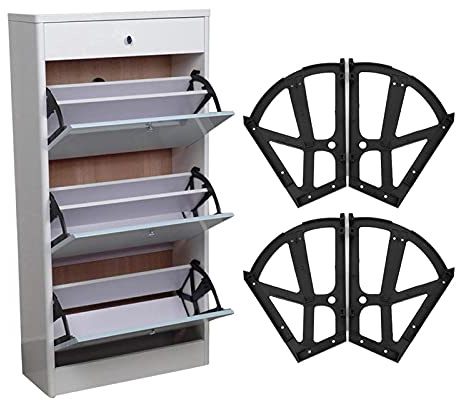 MOUMOUTEN 4 Set Bisagras para Gabinete de Zapatos Muebles | Hogar CajóN de Zapatos Bisagra para Gabinete Marco de Placa Abatible Bastidor Giratorio para Aumentar Capacidad Del Gabinete
