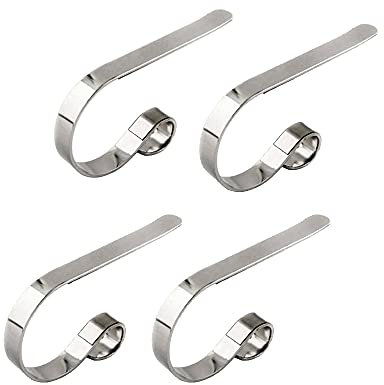 WYAN 4 Piezas estante para calcetines navideños,gancho para chimenea,gancho de metal para colgar es adecuado para árbol de Navidad,chimenea,para fiestas navideñas(Plata)