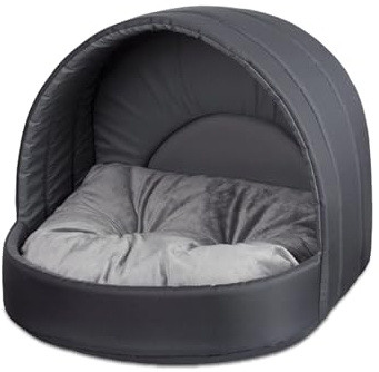 Best For Pets – Haustierbett 50x46 cm | Hundebett & Hundehütte für kleine Hunde | Waschbare Hundehöhle & Indoor geeignet | Katzenbett mit PVC-Bezug, gesteppter Innenseite & abnehmbarem Kissen