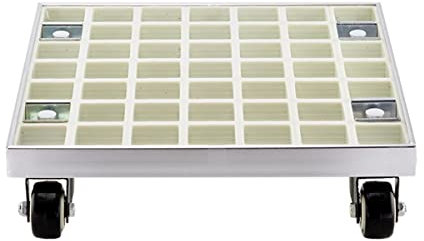 YXCKG Robustes Mesh Pflanzenroller Quadratischer Pflanzwagen mit PU-Lenkrollen Transporthilfe für Pflanzen Große bewegliche Blumentopfpalette Blumentopfhalter für Indoor Outdoor
