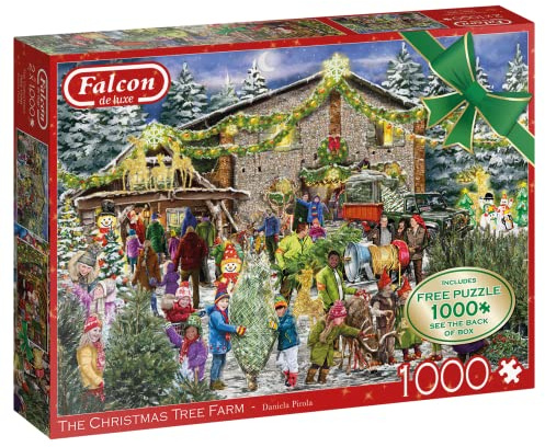 Falcon - Jumbo Spiele - The Christmas Tree Farm 2X 1000 Teile - Puzzle für Erwachsene