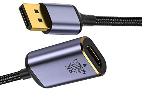 cablecc Cable adaptador DisplayPort 1.4 Fuente a HDMI 2.0 Pantalla 8K 60Hz UHD 4K DP a HDMI Macho Monitor