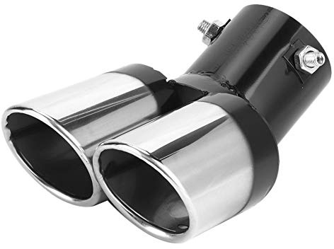 TKSE Double Embout D'échappement, Gorge de Queue de Voiture, 63 mm/2,5 Pouces en Acier Inoxydable pour Voiture Double Tuyau D'échappement Accessoire de Voiture