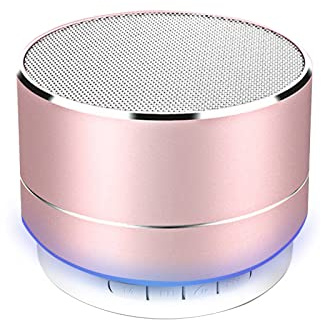 HDAKDDHG Portable Bluetooth Speaker, Wireless Speaker with LED Lights, HD Sound, Supports TF Card, AUX, USB, Bluetooth, Silver, Modern Style, Perfect for Outdoor, Travel, Home, BBQ, Beach