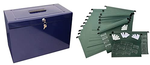 Cathedral 22 x 43.4 x 30.2 cm Metal Home File Foolscap, Black & Cathedral Suspension files foolscap 20pk - Green