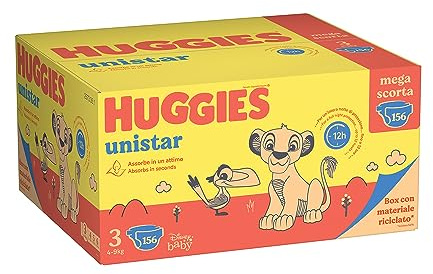 Huggies Unistar Mega-Pack Windeln Größe 3 (4-9 kg) Angebot 156 Windeln