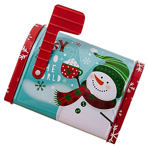 Didiseaon Christmas Tinplate Box for Cookies Candy Snacks Decorative Storage Container for Holiday Treats Sturdy Tinplate Design for Festive Celebrations