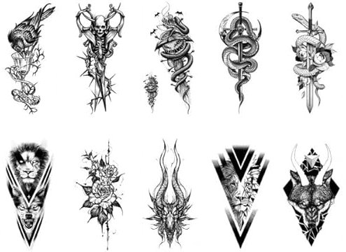 Bohemia Vatican Flower Water Lily Totem Geometric Figure Water Transfer Printing Small Full Arm Simulation Temporary Tattoo Sticker