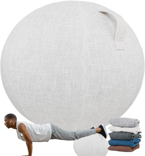 FnnEmg Sitzball Abdeckung,Schutzhülle Für Gymnastikball,Waschbarer Gymnastikball Bezug Mit Griff, Büro, Schmutzabweisend, Langlebig, rutschfest, Für Schwangerschaft, Fitness-5||55cm