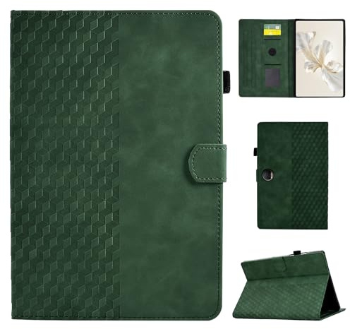 CASAFUNY Case for Honor Pad 9 12.1 Inch 2023 PU Leather Tablet Protective Case with Multi-Angle Stand, Green