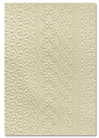 Sizzix 666511 Embossing Folder-Lace by Eileen Hull 3D-Prägeschablone, Spitze, GRAU, 6
