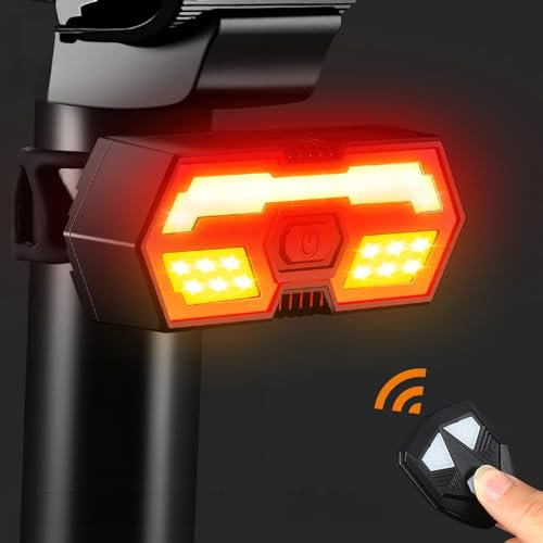 Palmcee LED Rear Bike Tail Light, Ultra Bright USB Rechargeable Rear Bike Lights, 6 Modes Options Waterproof Cycling Taillight Fits for Cycling Helmet Safety Warning Strobe