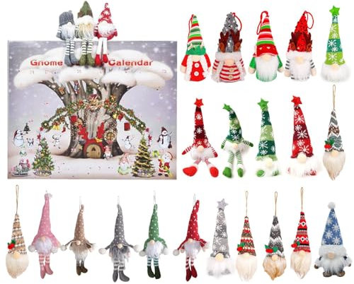 Weihnachtswichtel-Adventskalender, Weihnachts-Countdown-Kalender-Ornamente, 24-Tage-Weihnachts-Adventskalender Mit Sammelbaren Zwergenpuppen, Tischdekoration, Heimdekoration, Sammelfiguren Für Kinder