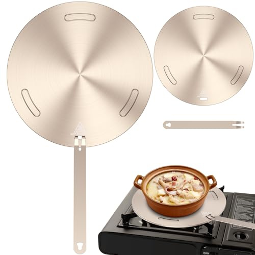 Induktion Adapterplatte 16/20/24 cm Dicke 3.4mm mit Abnehmbarem Griff Induktionskochfeld-Konverterplatte Hitzediffusorplatte Induktionsadapterplatte Adapterplatte für Gasherd Induktionsherd (24cm)