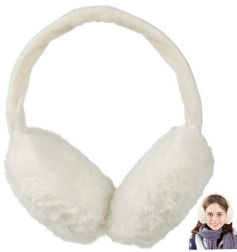 Warmhm Ohrenschützer Damen Winter Ohrenwärmer Weich Warm Zopffell Fleece Weiß Faltbar Für Kinder Und Erwachsene