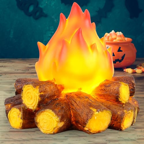 Lumière LED effet feu Lampes d'ambiance décoratives en résine Flamme artificielle pour intérieur et extérieur Centre de table pour fête, bar, décoration de Noël