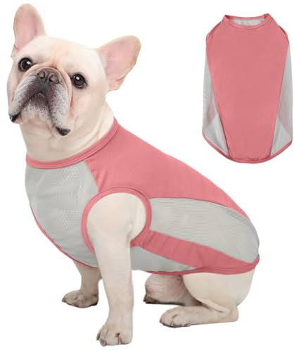 Kuoser Kühlweste Hund, XS Hundekühlweste Sommer, UV-Schutz Shirt, Atmungsaktive Kühljacke, Leichte Sonnenschutz-Bekleidung, Insektenschutz für Outdoor, Must-Have für heiße Tage, Rosa