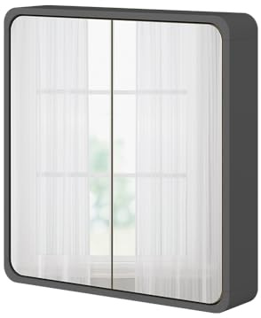 Vicco Badezimmerspiegelschrank Arla, Anthrazit/Eiche, 60 x 60 cm | zur Aufbewahrung von Badutensilien und Handtüchern geeignet