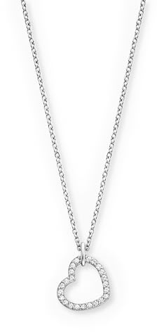 Engelsrufer Kette Herz Shiny Silber für Damen aus 925er Sterlingsilber - Zirkonia - Karabinerverschluss - Länge: 40+4 cm