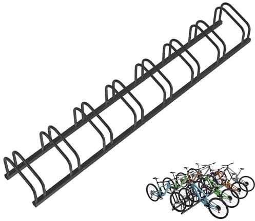 YRHome Râtelier professionnel pour 8 vélos - Support multiple en métal - Support de vélo pour vélos électriques et vélos de charge (distance de 37 cm) - Pour pneus de 30 à 65 mm de largeur - Montage