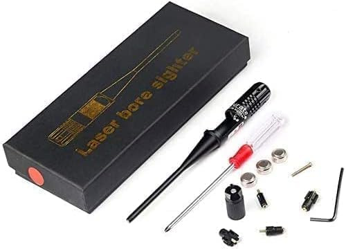 KinZon Viseur Laser Professionnel Rouge - Compatible Calibres .22 à .50 & 9mm | Kit d'Alignement Haute Précision pour Fusils, Pistolets et Airsoft | Réglage Optique sans Tir | 5 Adaptateurs